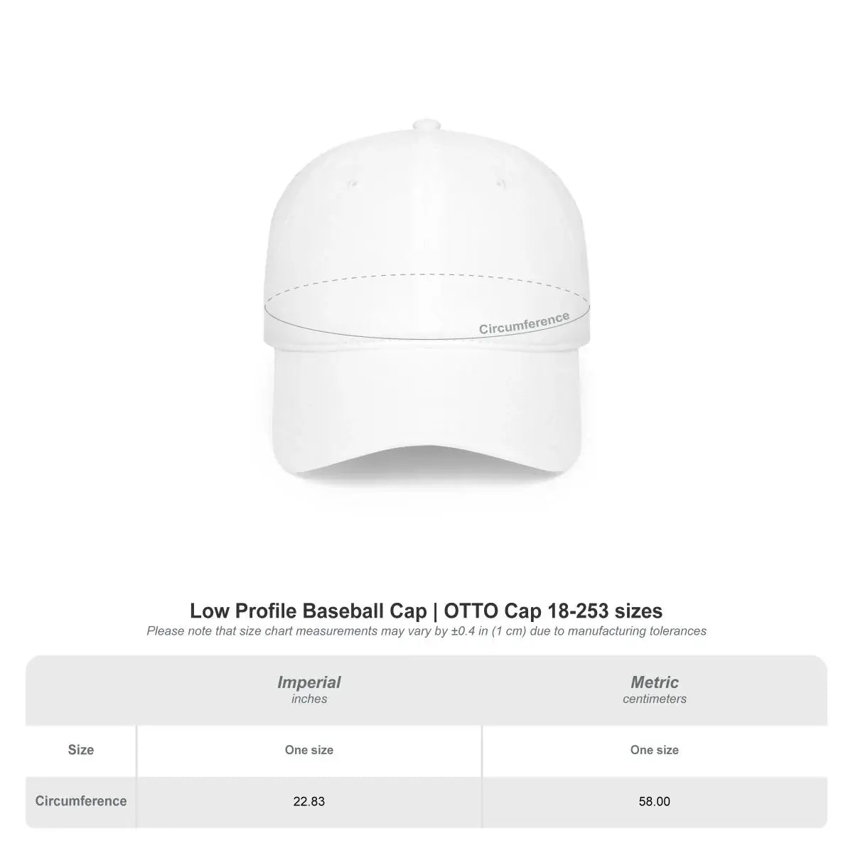 Low Profile Baseball Cap OTTO Cap 18-253 Sizes Hat