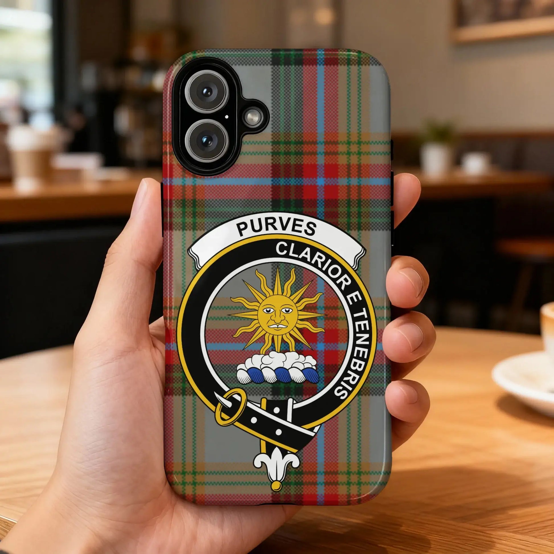 Purves Clan Badge Tartan Pattern Phone Case Cover