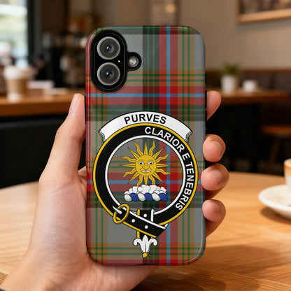Purves Clan Badge Tartan Pattern Phone Case Cover