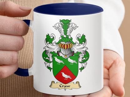 Craw Scottish Clan Coat of Arms Family Crest Mug - Living Stone Gifts