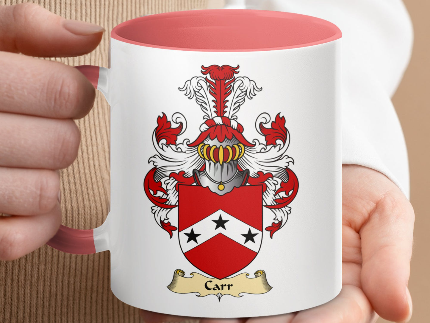 Clan Carr Scottish Coat of Arms Accent Coffee Mug - Living Stone Gifts