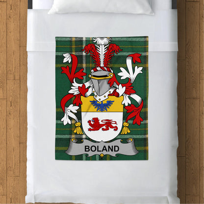 Boland Surname Irish Tartan Throw Blanket - Living Stone Gifts