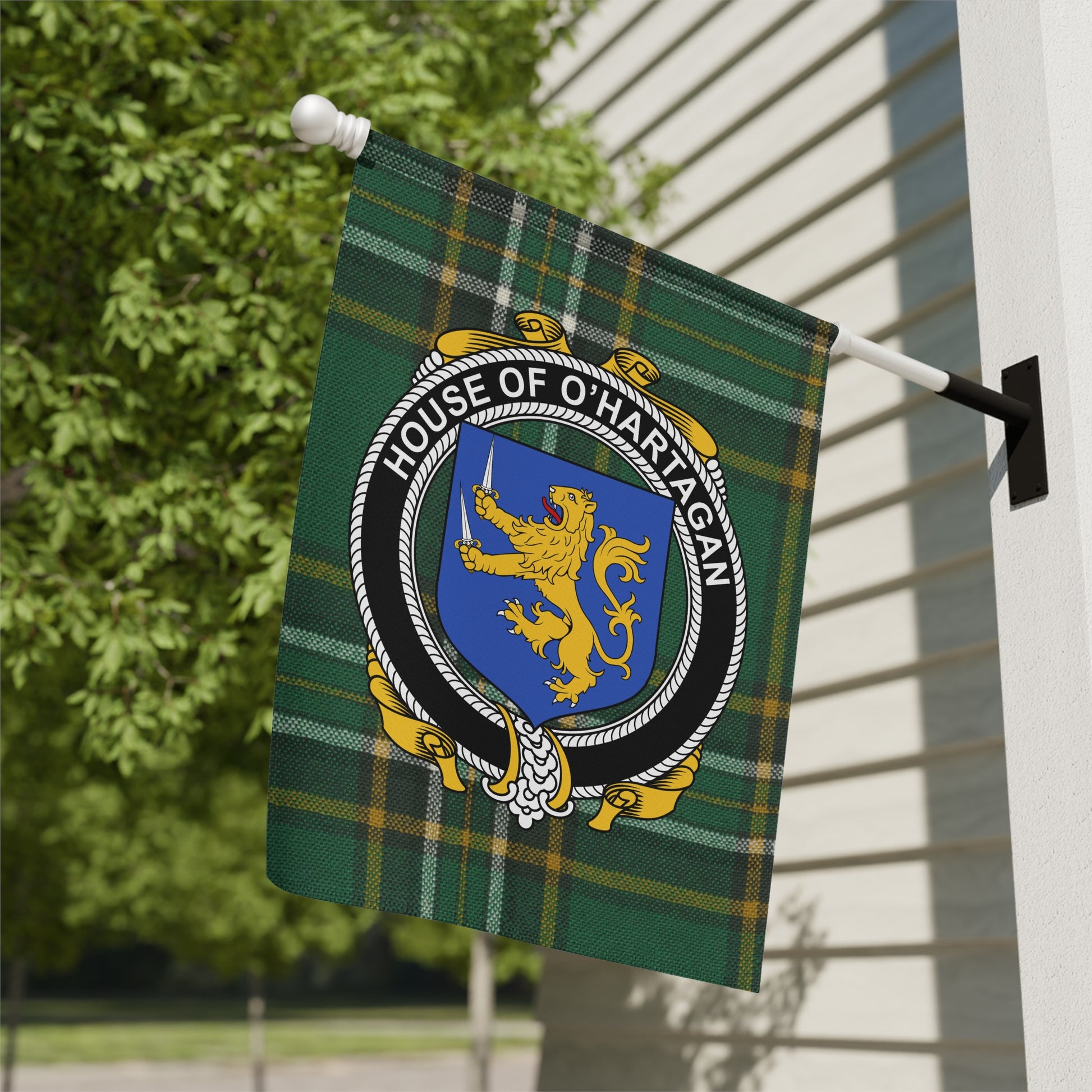 House of O'Harrigan Green Plaid Custom Flag