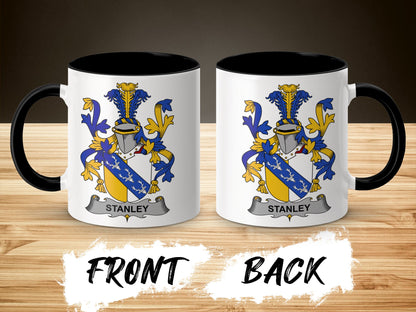 Stanley Surname Irish Coat of Arms Heraldic Design Mug - Living Stone Gifts