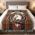 Hepburn clan tartan woven blanket — 100% cotton with Keep Trust horse clan crest design
