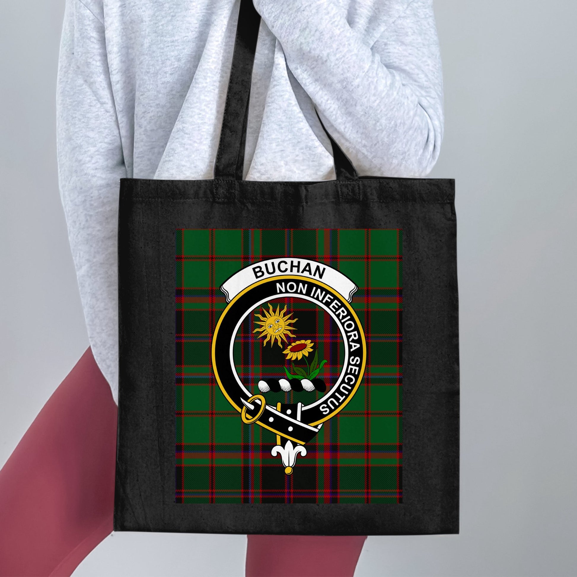 Buchan Clan Scottish Tartan Crest Tote Bag - Living Stone Gifts