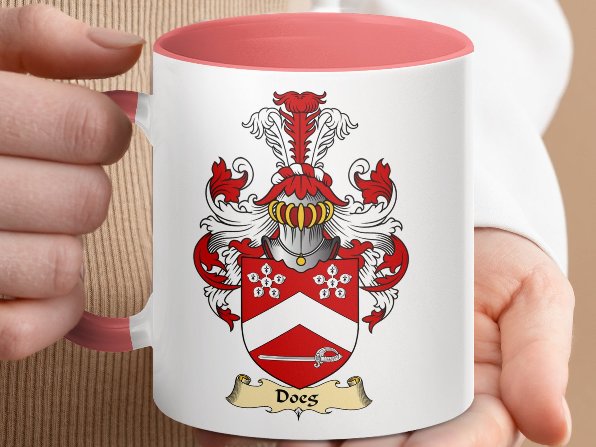 Clan Does Scottish Coat of Arms Accent Coffee Mug - Living Stone Gifts