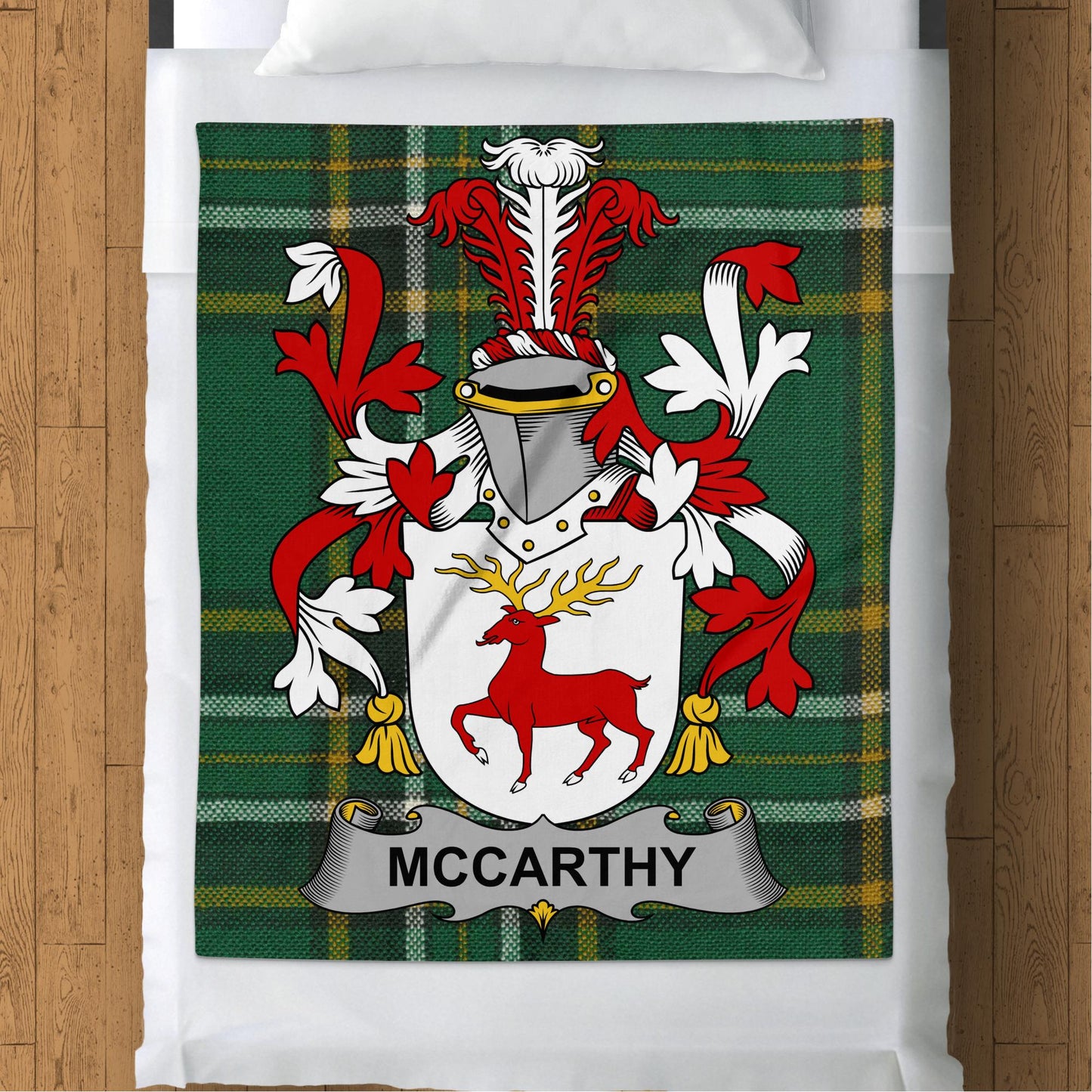 McCarthy Surname Irish Tartan Throw Blanket - Living Stone Gifts