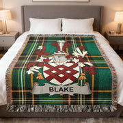 Blake Irish Woven Blanket | Galway Tribe Family Crest Throw