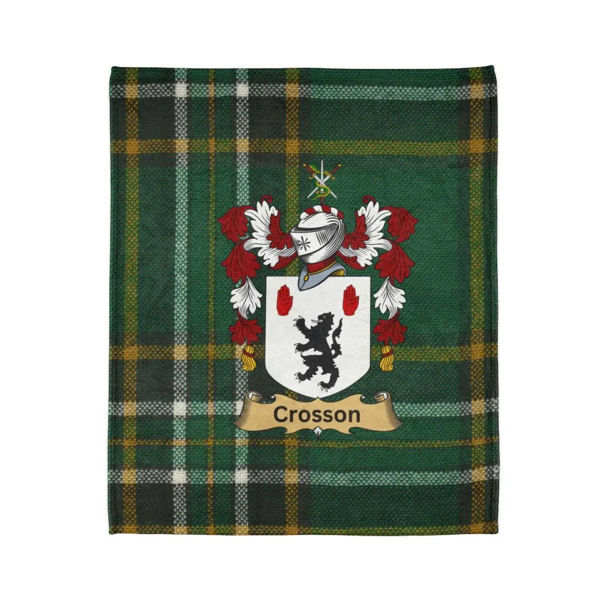 Crosson Family Crest Green Plaid Blanket product