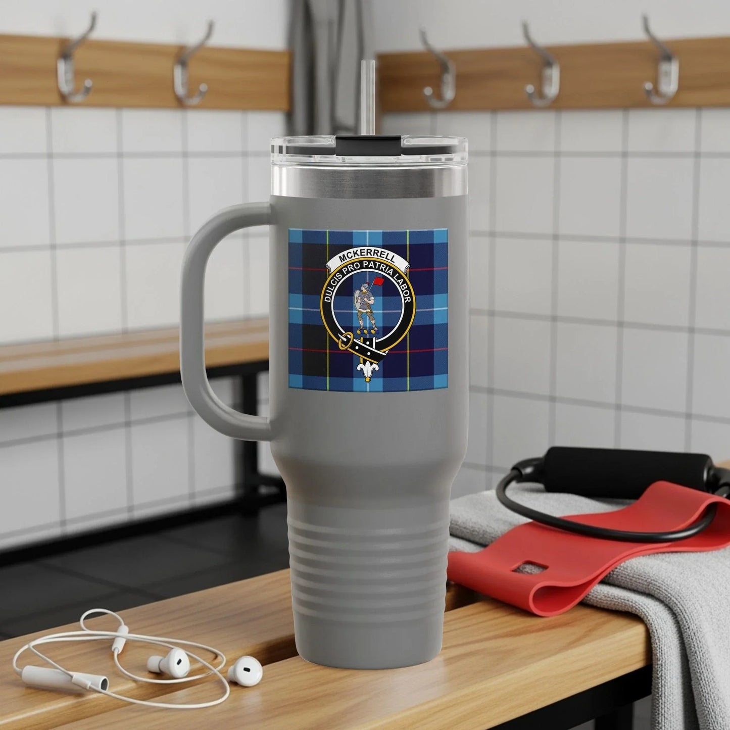 Tartan Patterned Highland Clan Emblem Drinkware product