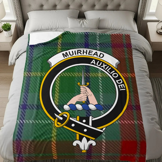Muirhead Auxilio Dei Crest Tartan Blanket product type