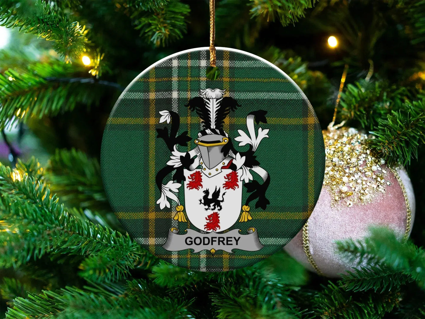 Personalized Family Crest Christmas Ornament product type