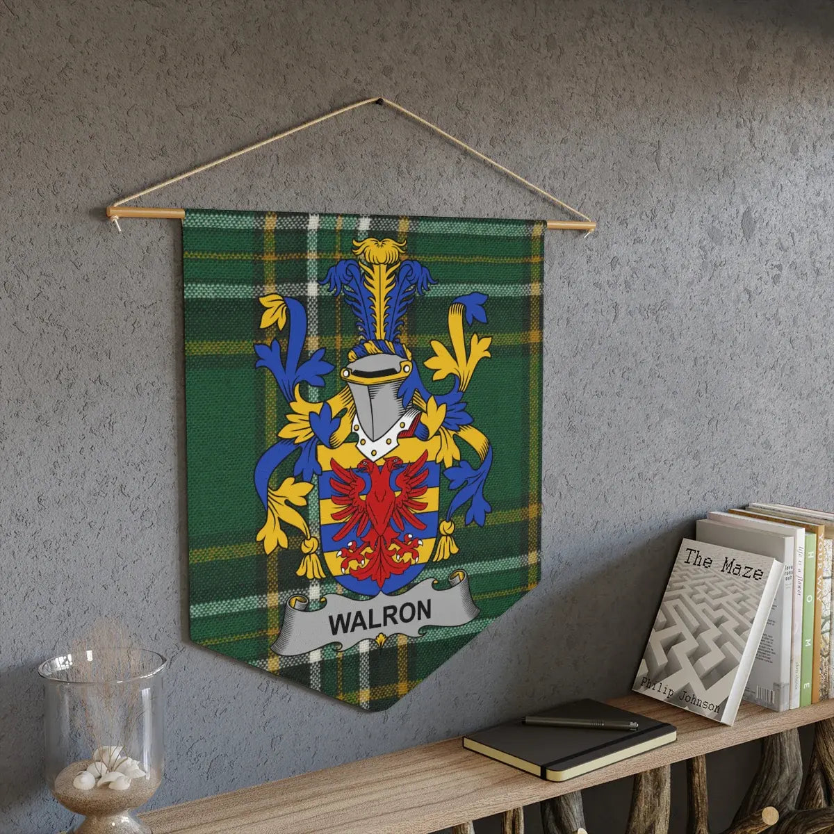 Custom Family Crest Banner Wall Hanging Walron product type
