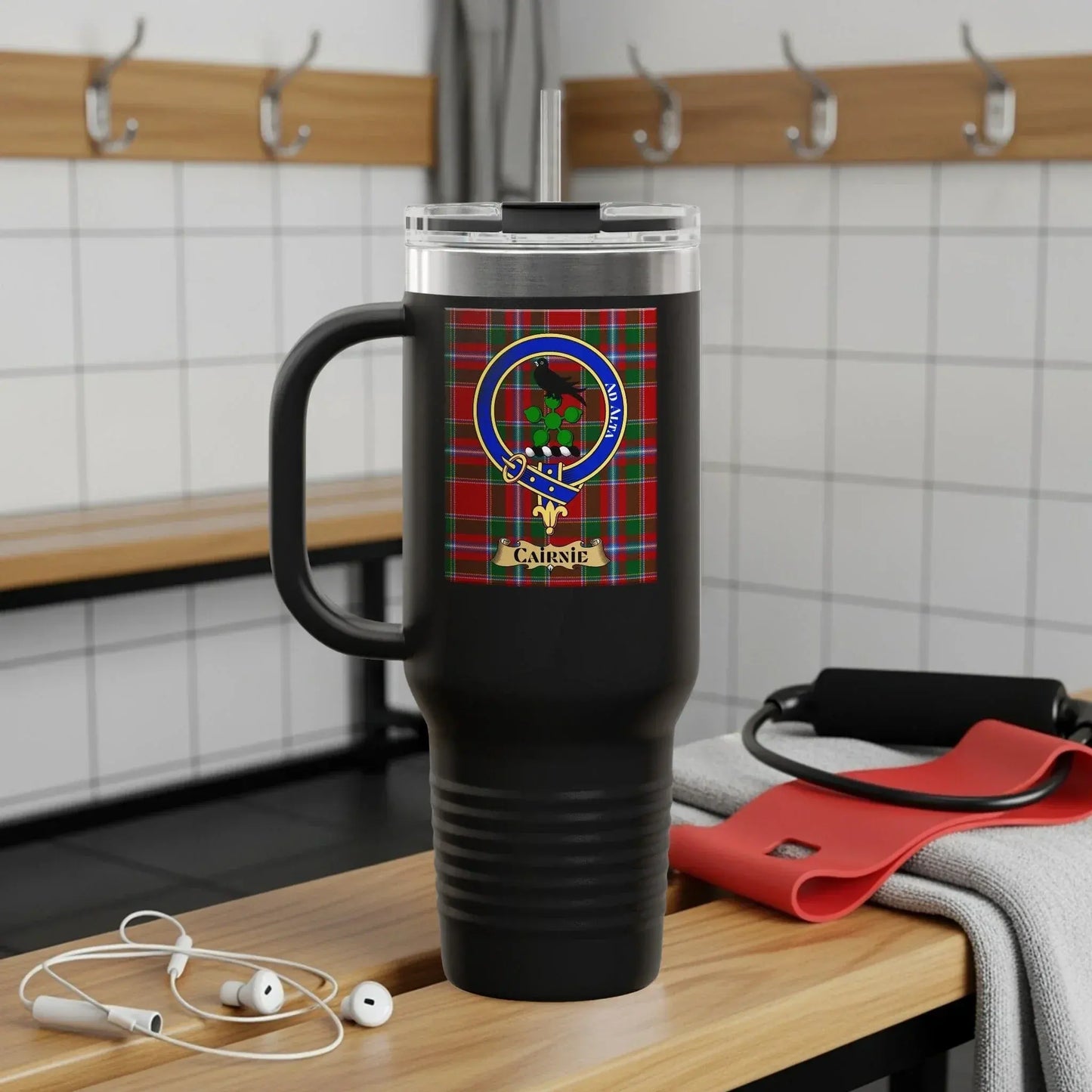 Clan Crest Black Travel Mug for Coffee Product
