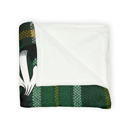 Cozy Green and White Patterned Blanket product type