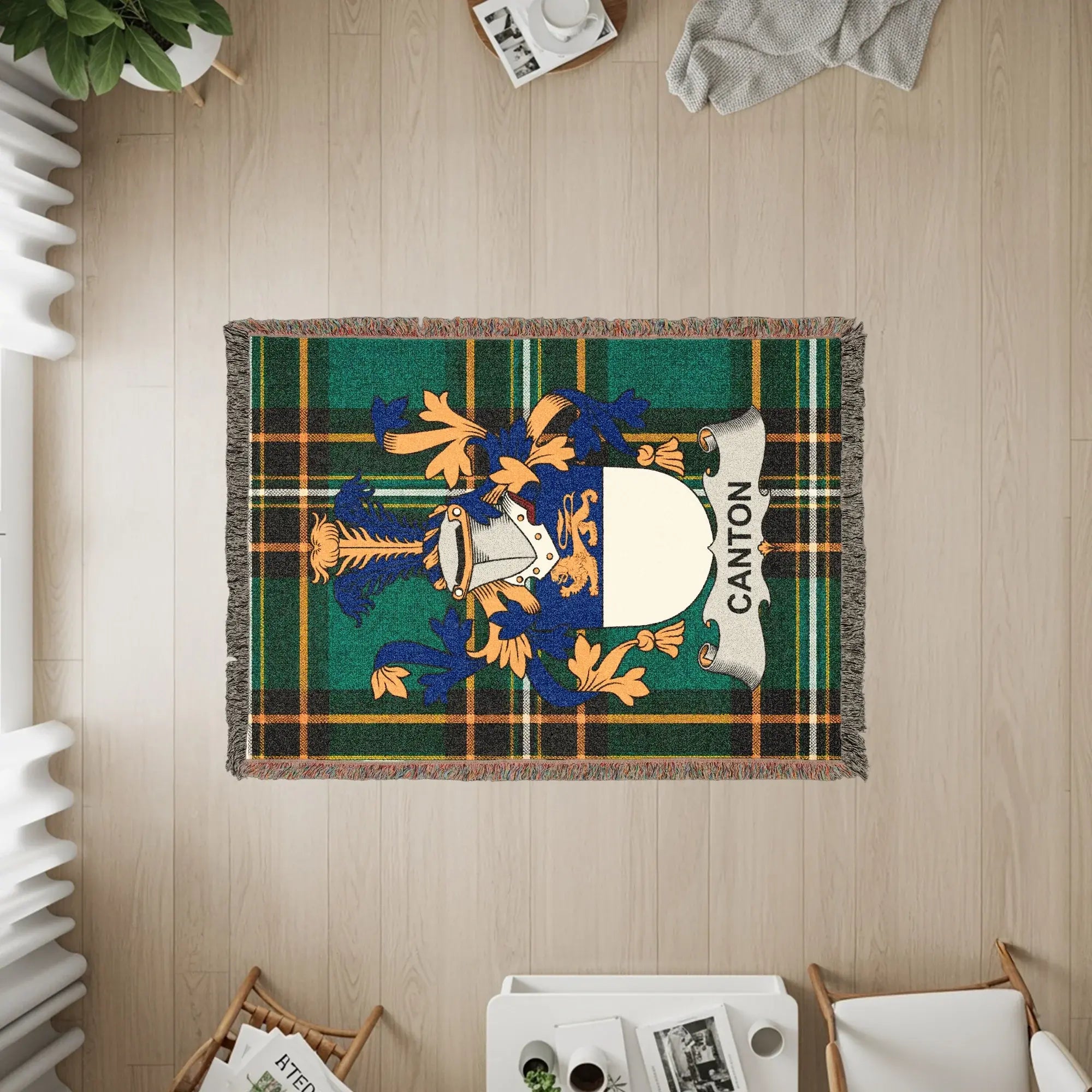 Canton Family Crest Tartan Plaid Pattern Throw product type