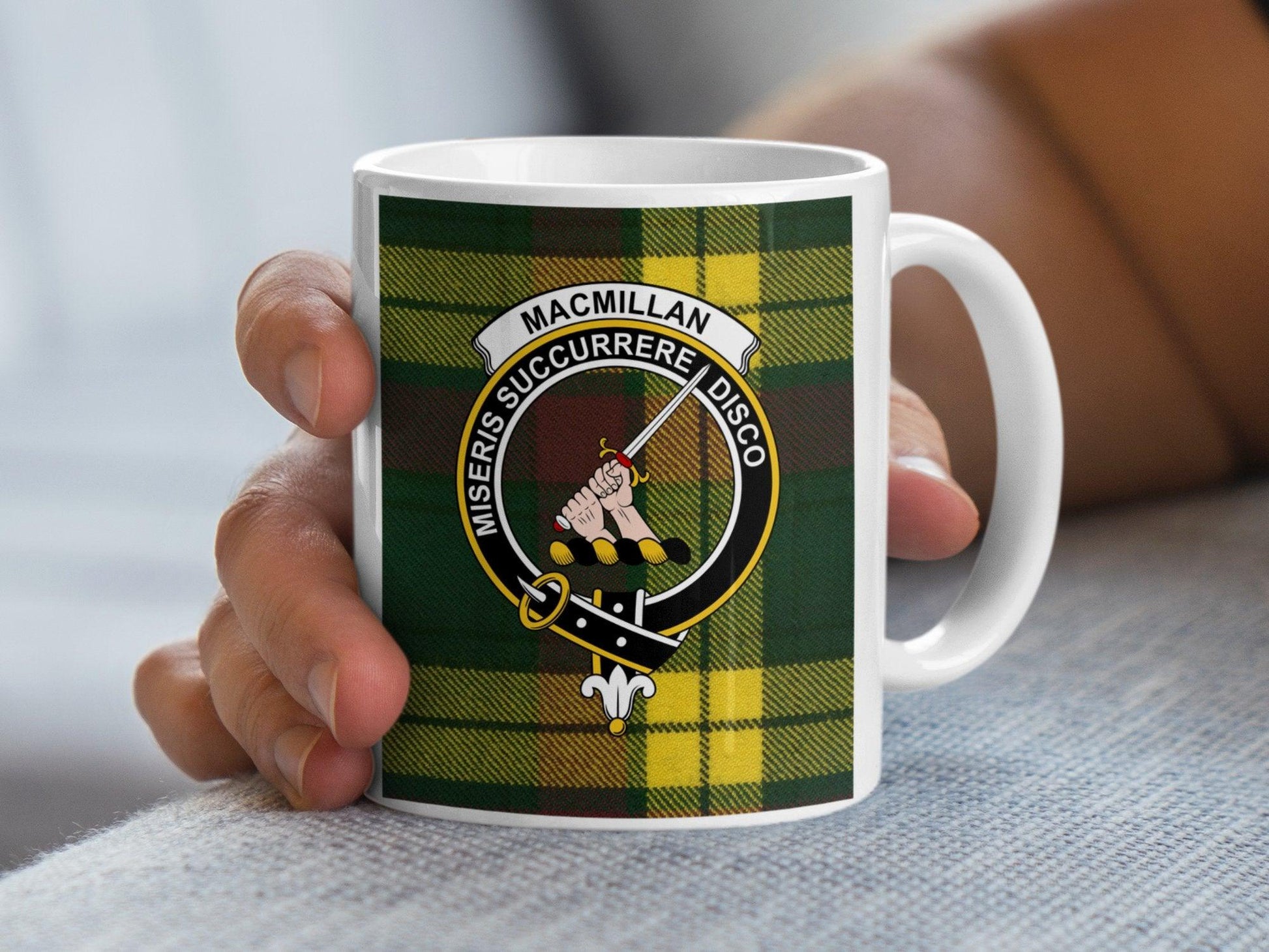 Macmillan Clan Tartan Crest Design Ceramic Coffee Mug - Living Stone Gifts