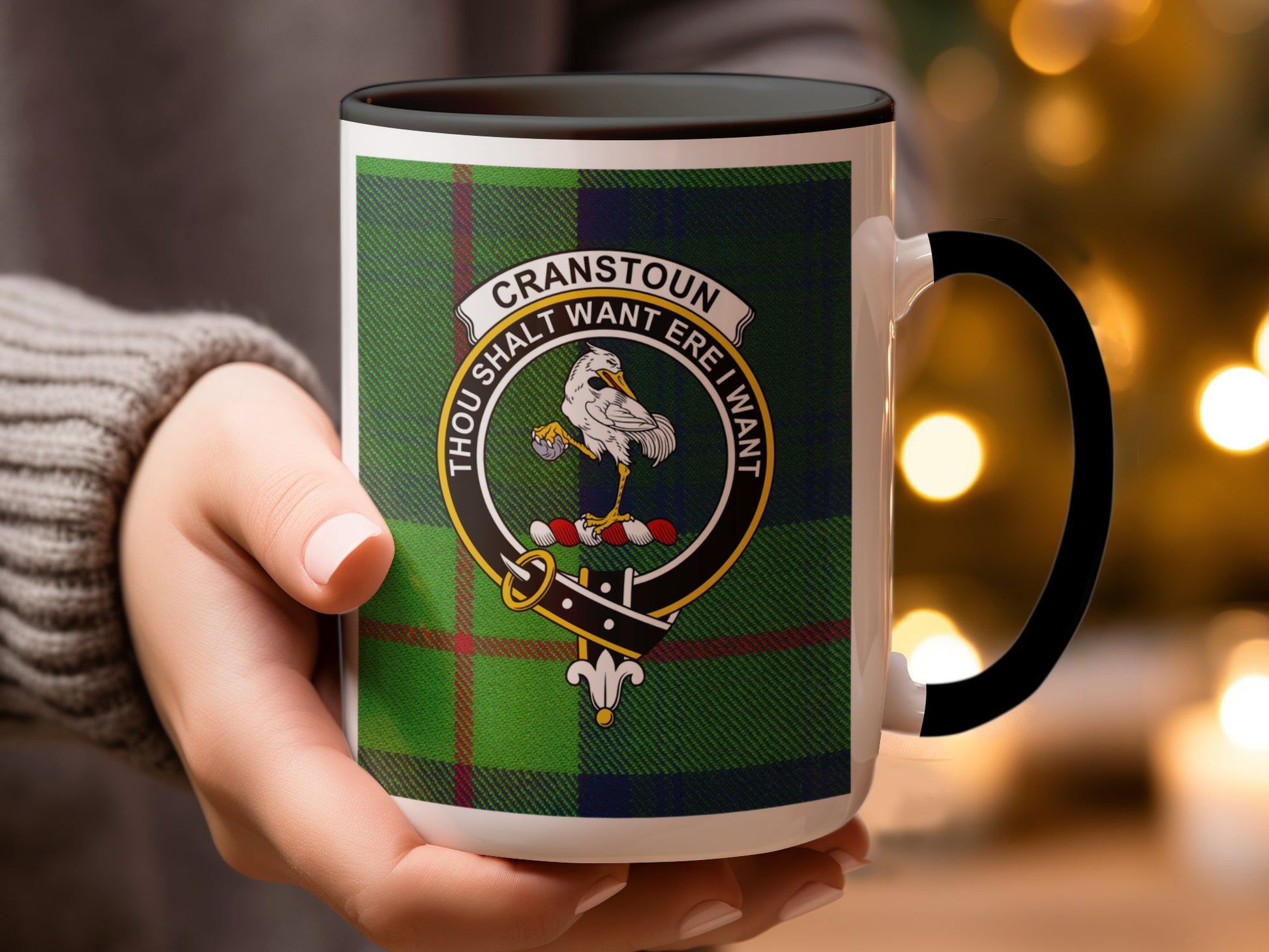 Clan Cranstoun Thou Shalt Want Ere I Want Crest Mug - Living Stone Gifts