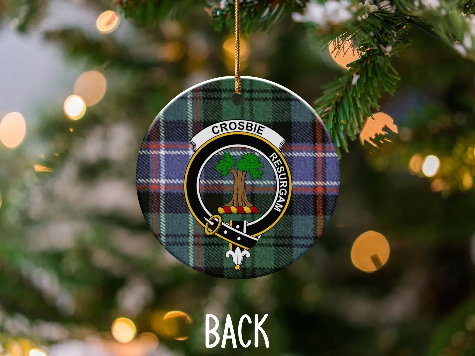 Customized Crosbie Clan Tartan Tree Ornament product
