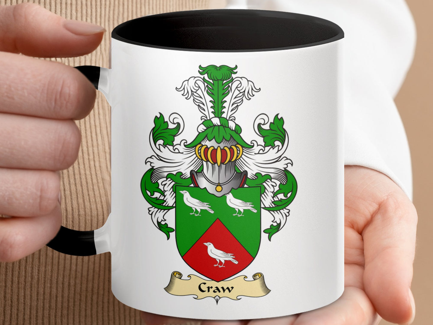 Craw Scottish Clan Coat of Arms Family Crest Mug - Living Stone Gifts