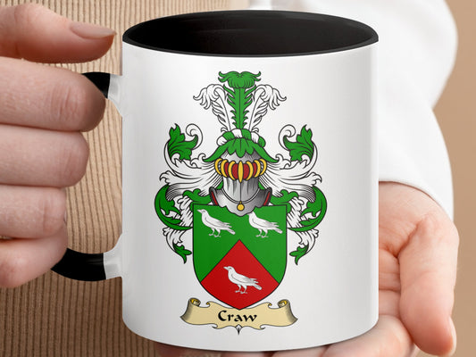 Craw Scottish Clan Coat of Arms Family Crest Mug - Living Stone Gifts