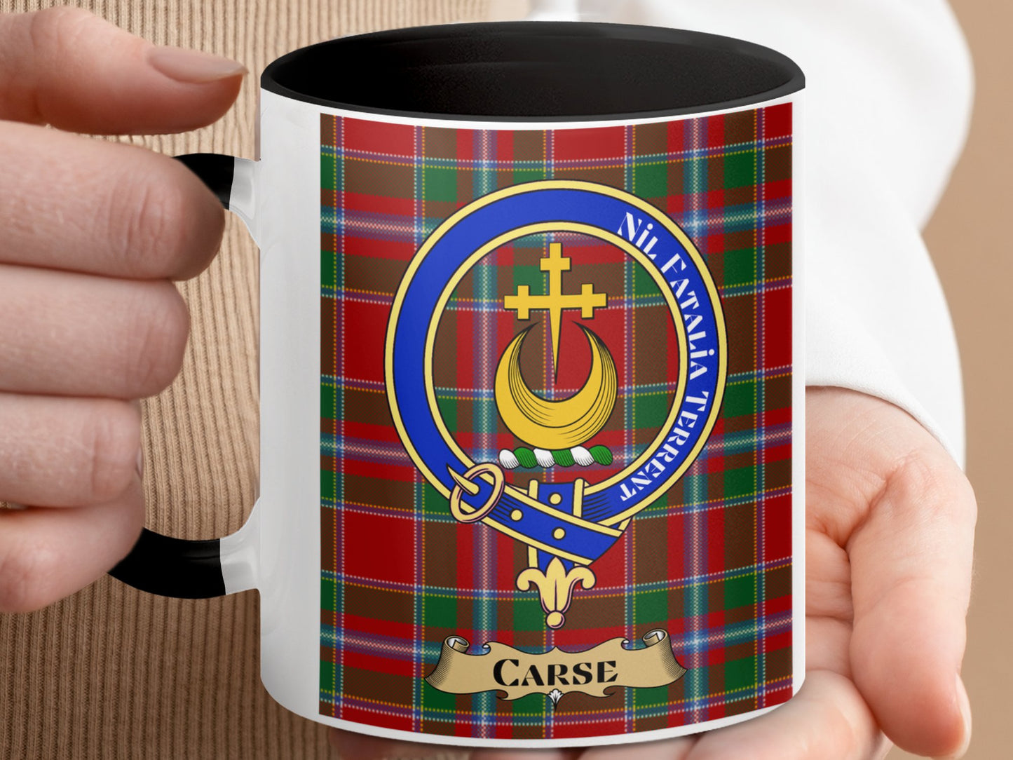 Clan Carse Scottish Tartan Crest Emblem Mug - Living Stone Gifts