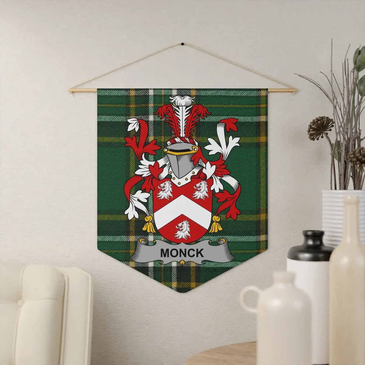 Monck Family Crest Wall Hanging Tapestry product type
