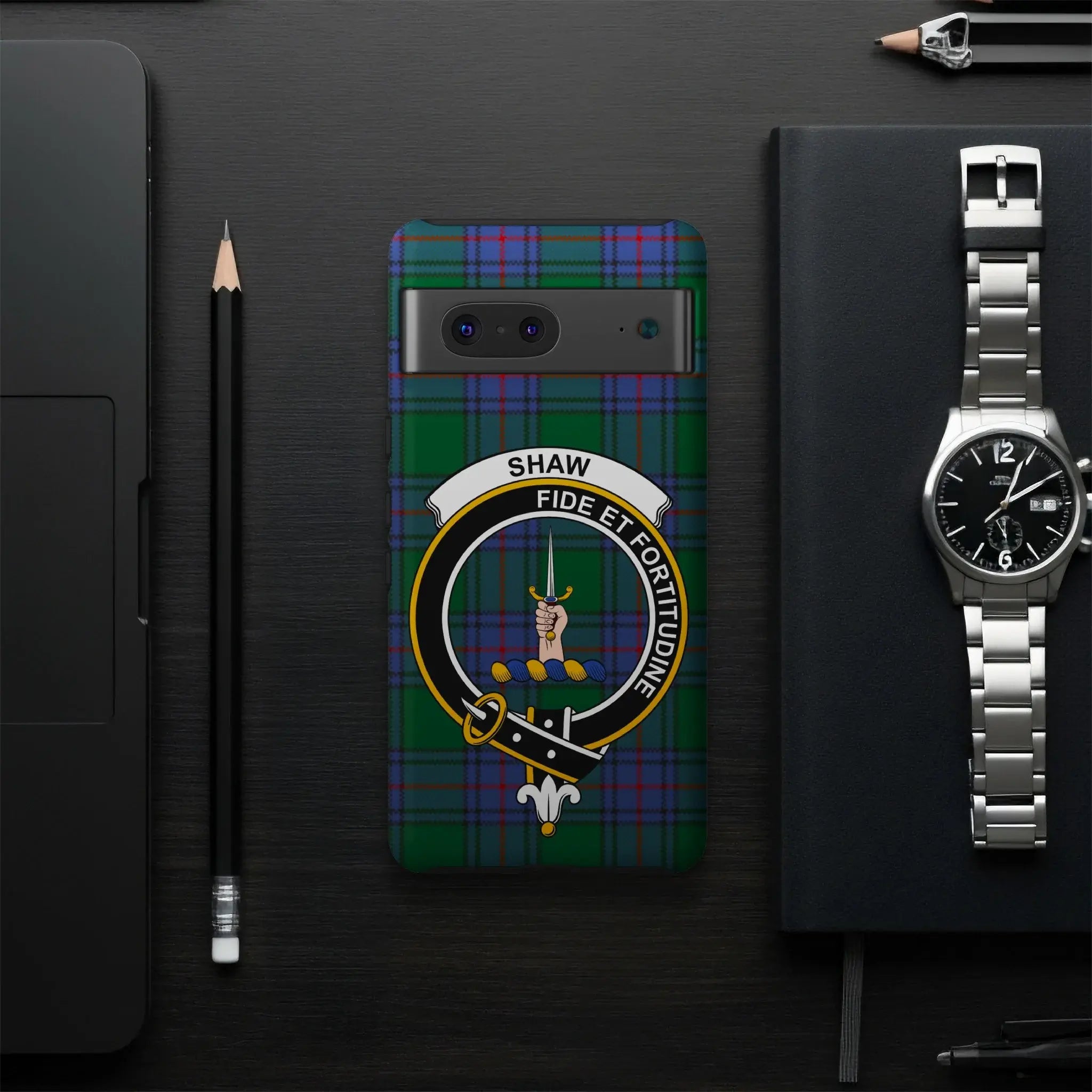 Shaw Fide Et Fortitudine Clan Tartan Phone Case