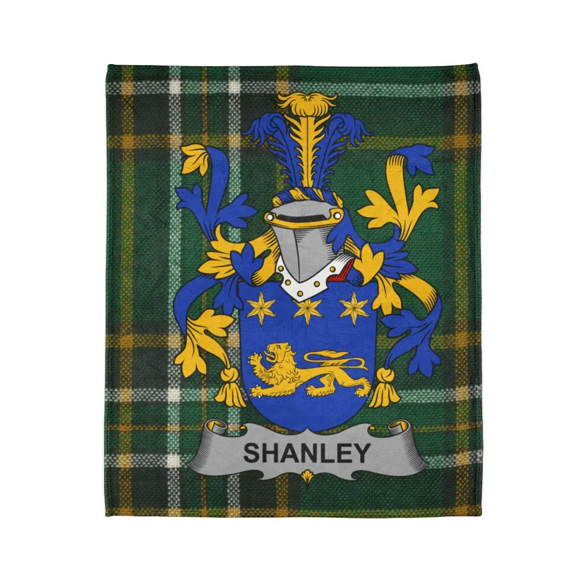 Shanley Family Crest Design on Plaid Background product
