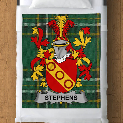 Stephens Surname Irish Tartan Throw Blanket - Living Stone Gifts