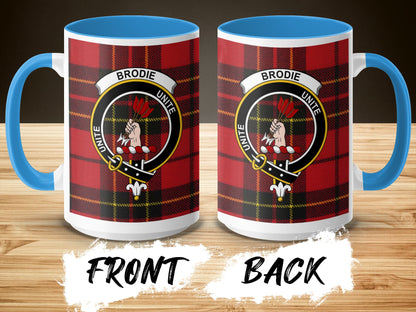 Scottish Clan Brodie Unite Tartan Emblem Ceramic Mug - Living Stone Gifts