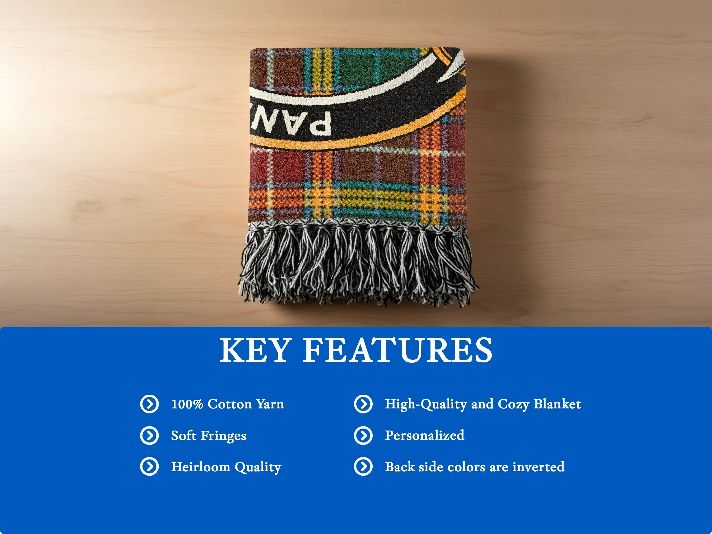 High-Quality Cozy Blanket with Soft Fringes Personalized