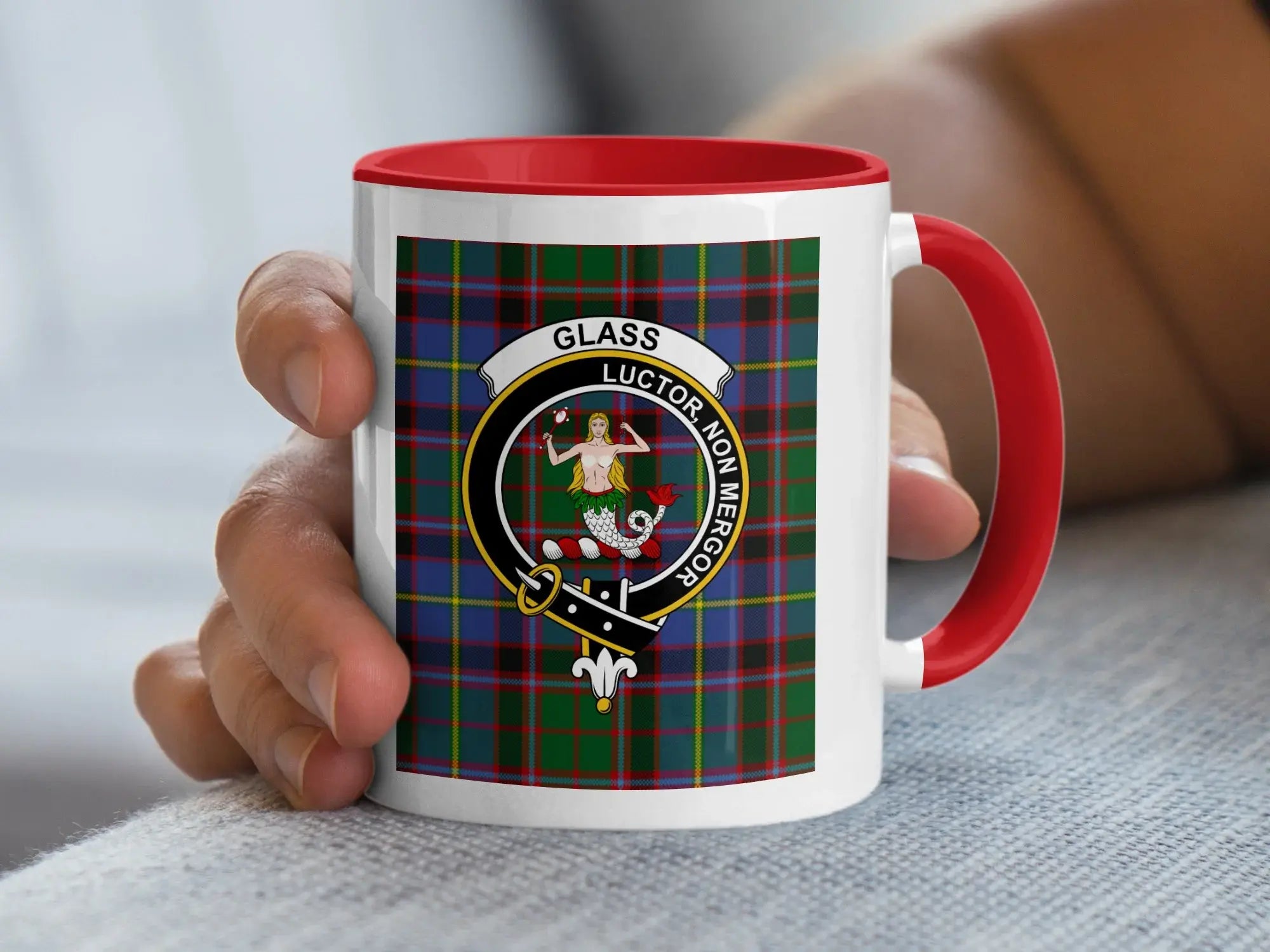 Clan Glass Luctor Et Non Mergor Tartan Pattern Mug