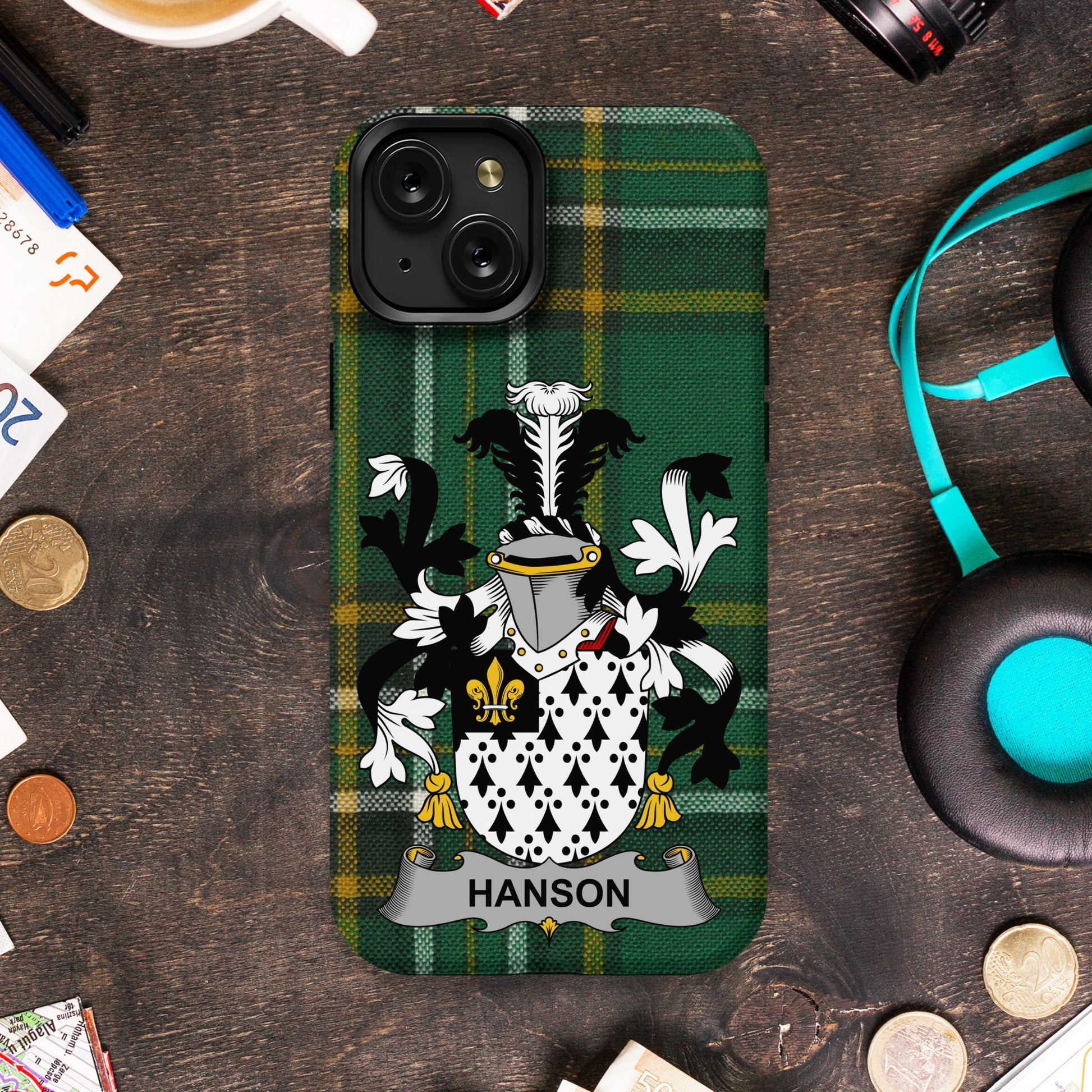 Hanson Surname Irish Family Crest Cell Phone Cover - Celtic Ancestry Gifts