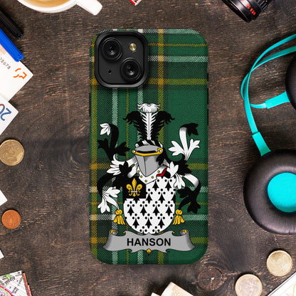 Hanson Surname Irish Family Crest Cell Phone Cover - Celtic Ancestry Gifts