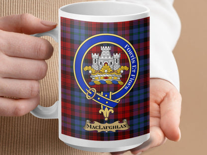 Clan MacLachlan Scottish Tartan Crest Gift Plaid Mug - Living Stone Gifts