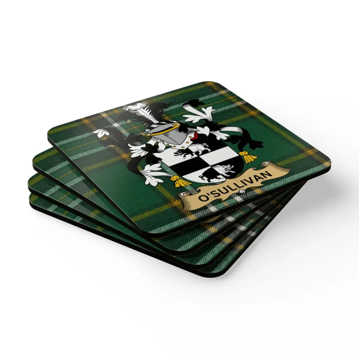 O'Sullivan Family Crest Plaid Pattern Coaster product
