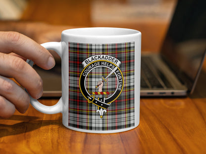 Blackadder Courage Helps Fortune Plaid Pattern Mug - Living Stone Gifts