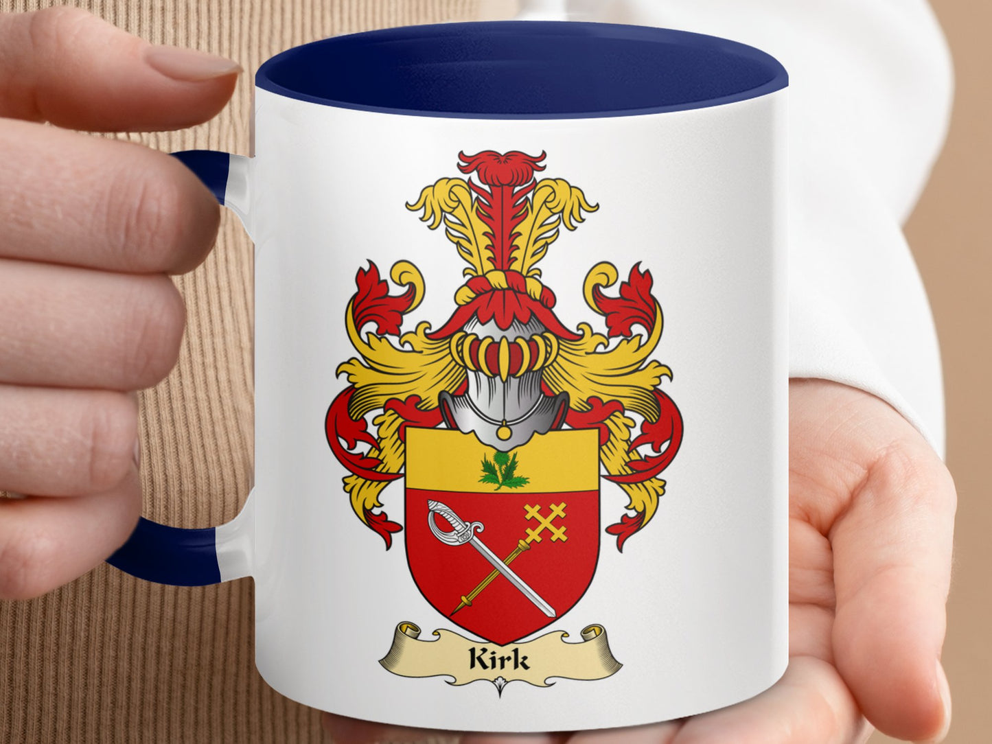 Clan Kirk Scottish Coat of Arms Accent Mug - Living Stone Gifts