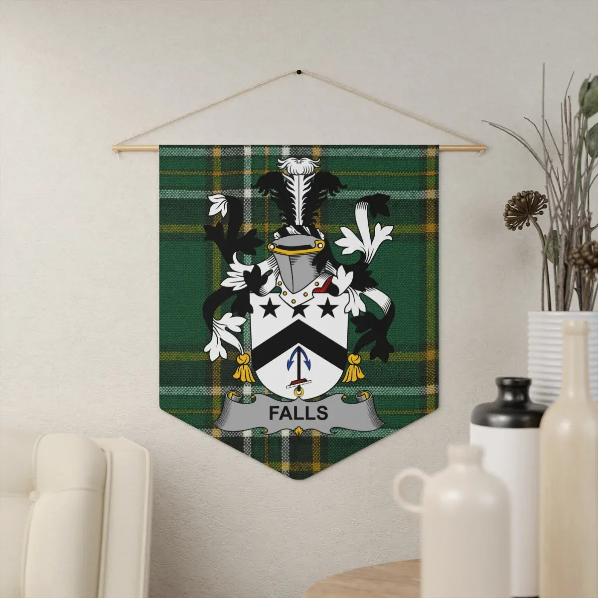 Green Plaid Family Crest Personalized Wall Hanging product