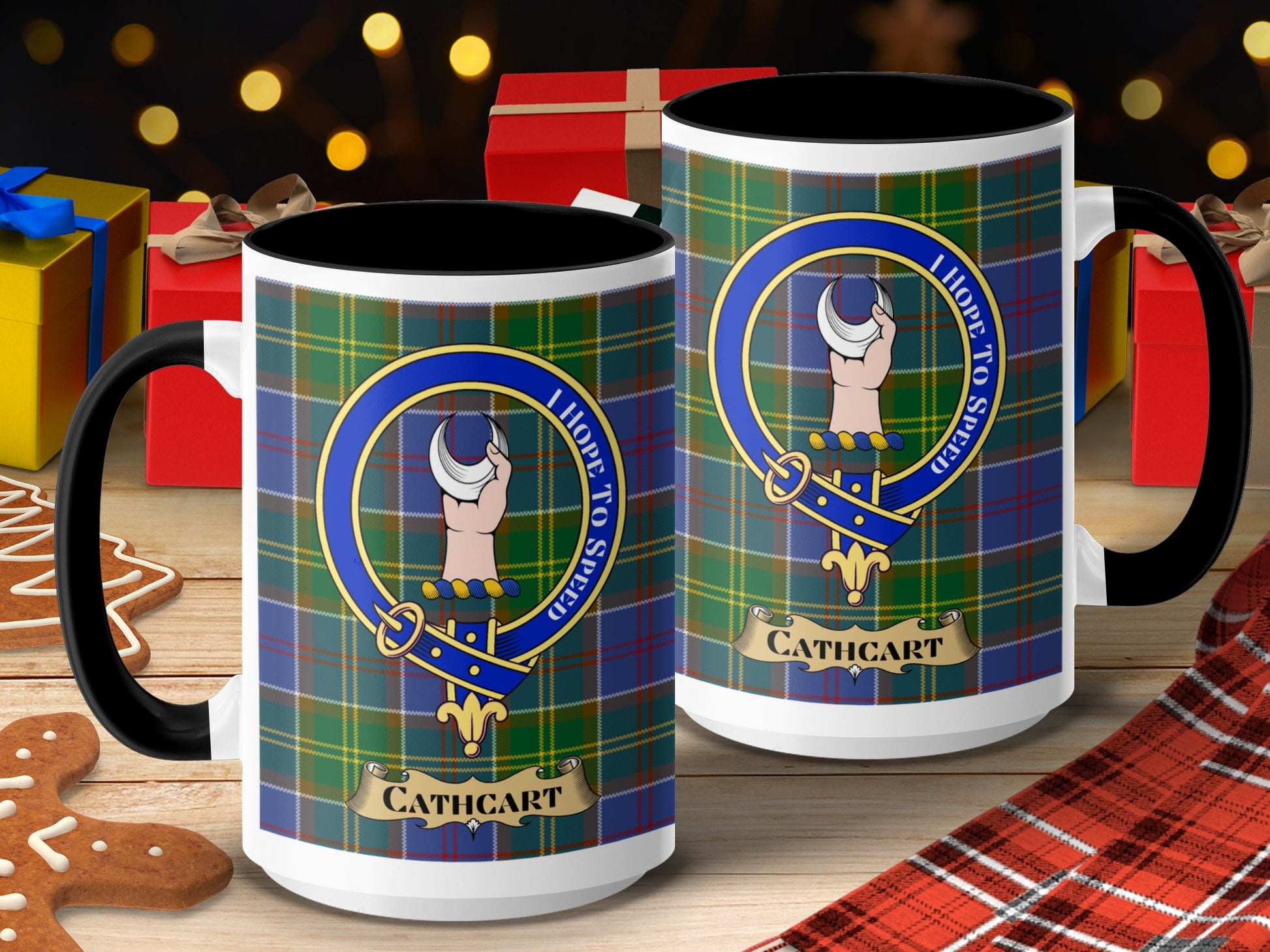 Clan Cathcart Scottish Tartan Crest Mug - Living Stone Gifts