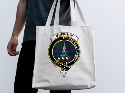 Morrison Scottish Clan Crest Tote Bags - Celtic Ancestry Gifts