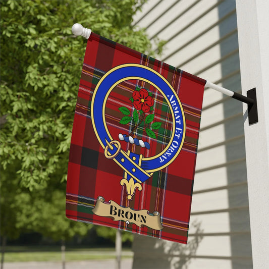 Clan Brown Red Tartan Plaid Outdoor Flag product