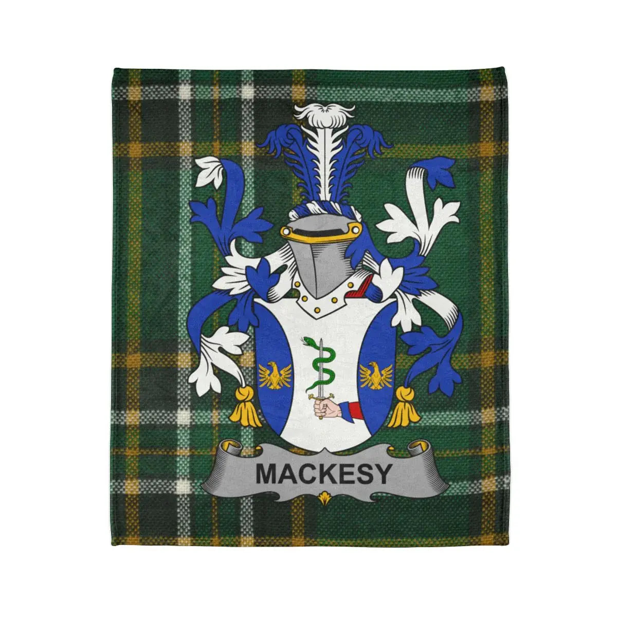 Mackesy Family Crest Plaid Background Blanket product