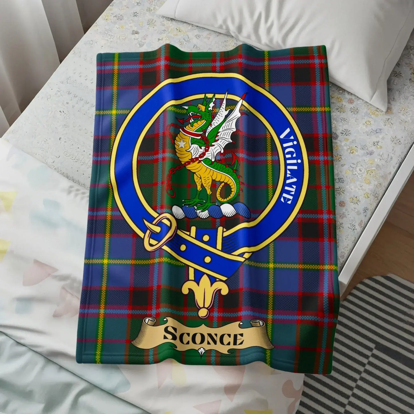 Vibrant Scottish Clan Tartan Crest Blanket product