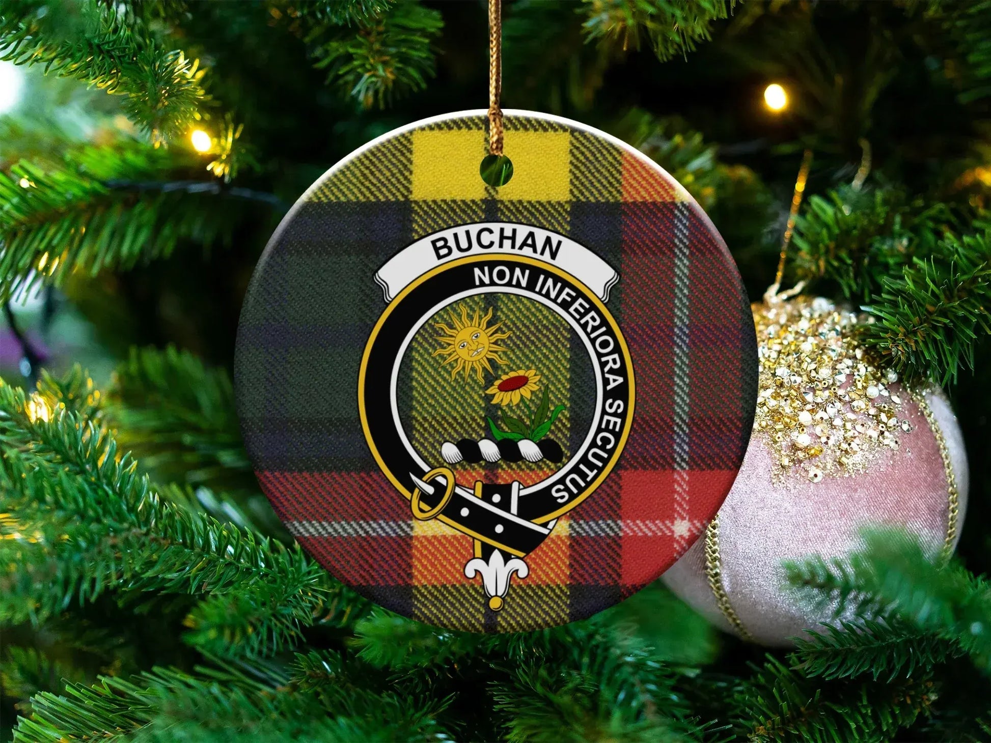 Buchan Scottish Clan Crest Tartan Christmas Ornament product
