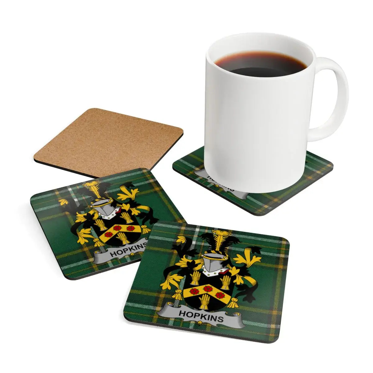 Personalized Hopkins Family Crest Coasters product type