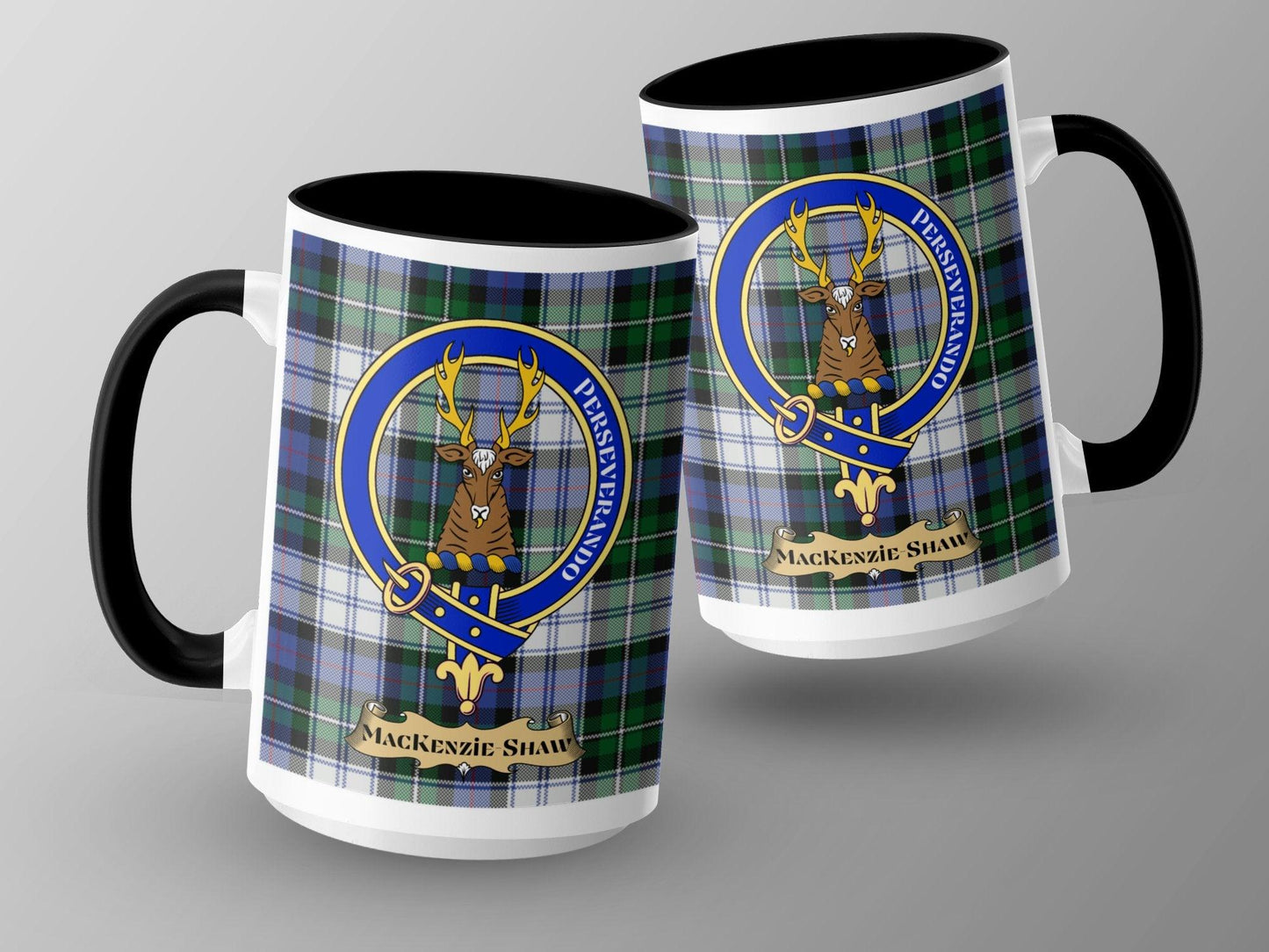 Traditional Scottish Clan MacKenzie Shaw Crest Plaid Mug - Living Stone Gifts