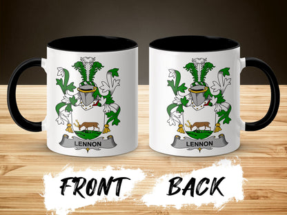 Lennon Surname Irish Coat of Arms Mug - Living Stone Gifts